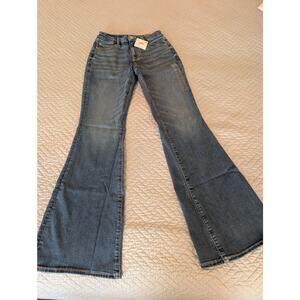 American Eagle Jeans Women's Size 4R Blue Curvy Flare High Rise Stretch (0415)